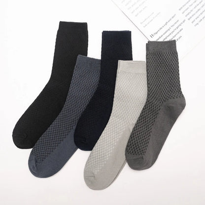 High Quality 10 Pairs/lot Men Bamboo Fiber Socks Breathable Compression Long Socks Business Casual Male Large size 38-45