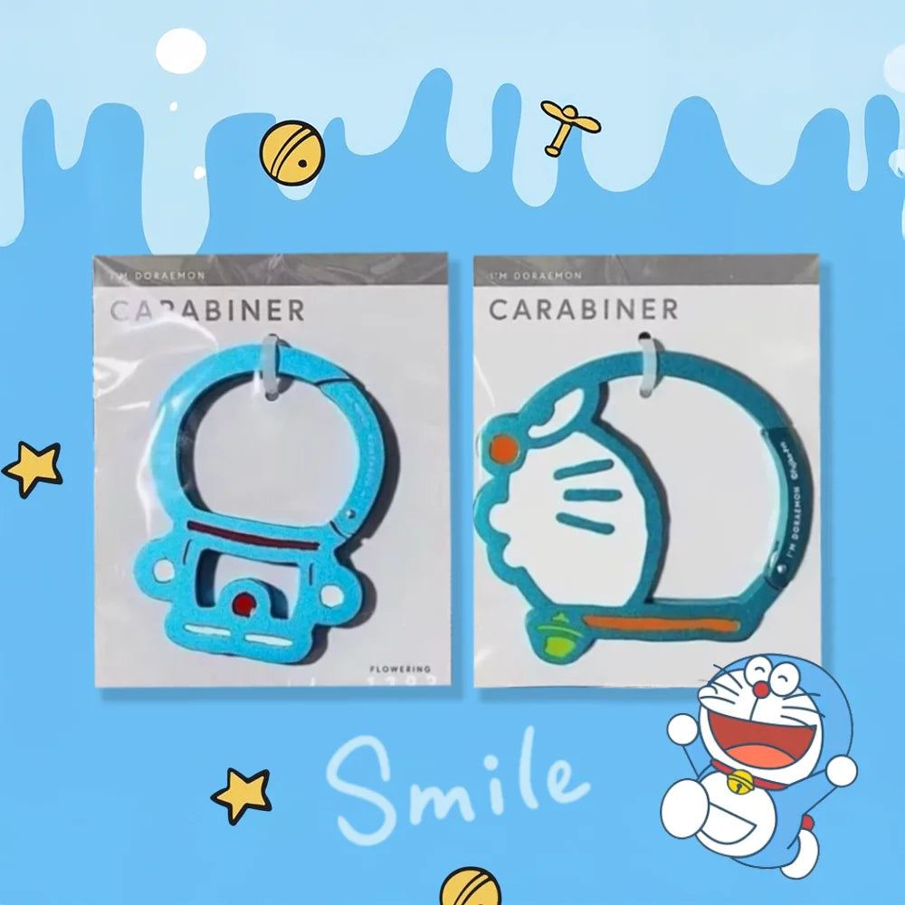Doraemon Metal Keychain Buckle Safety Outdoor Mountaineering Keychain For Bag Water Bottle Cartoon Anime Style Durable Alloy