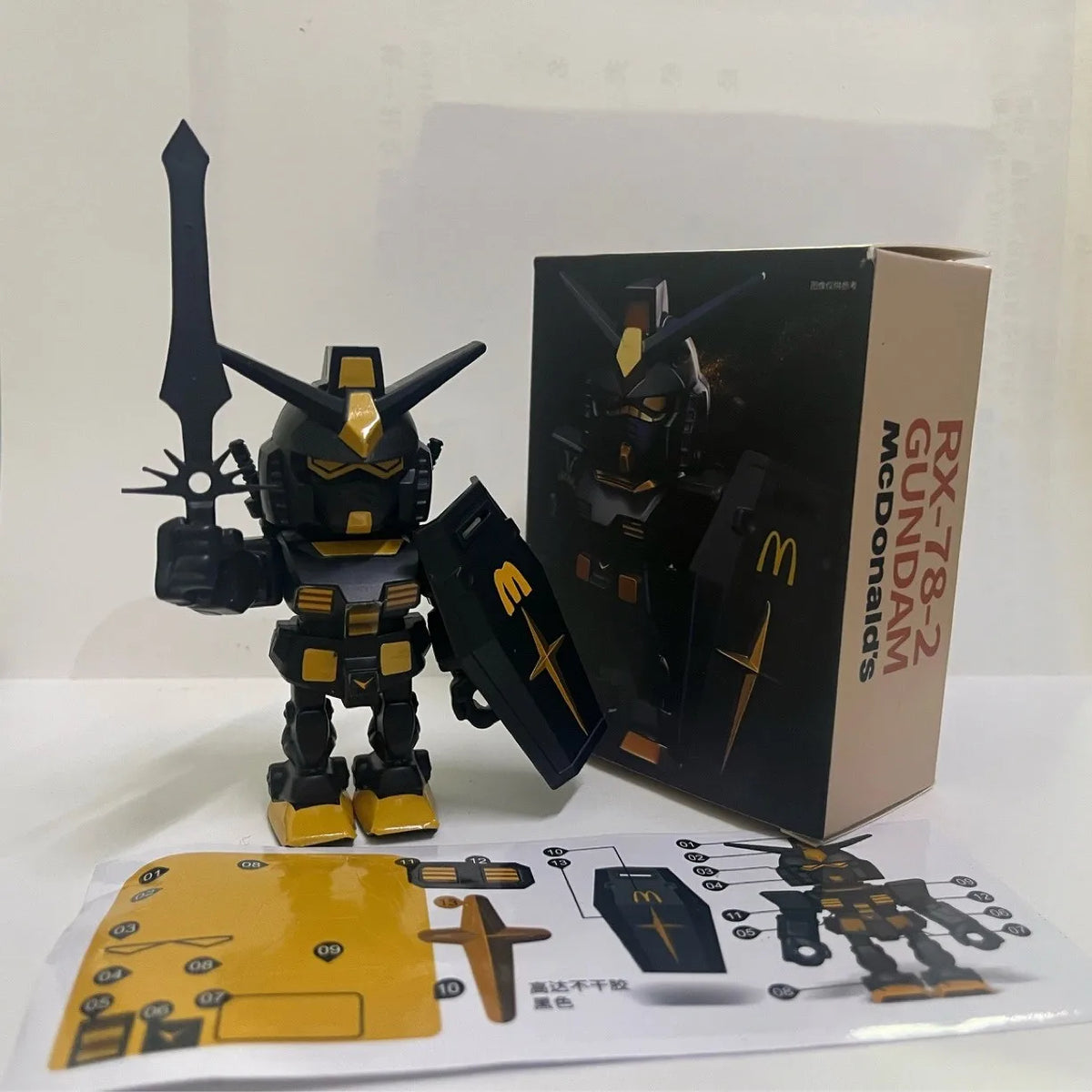 Original Black Gold Gundam Co-Branded Angus Action Figure Unprocessed Mech Toy Model Bestselling Home Decor car accessories