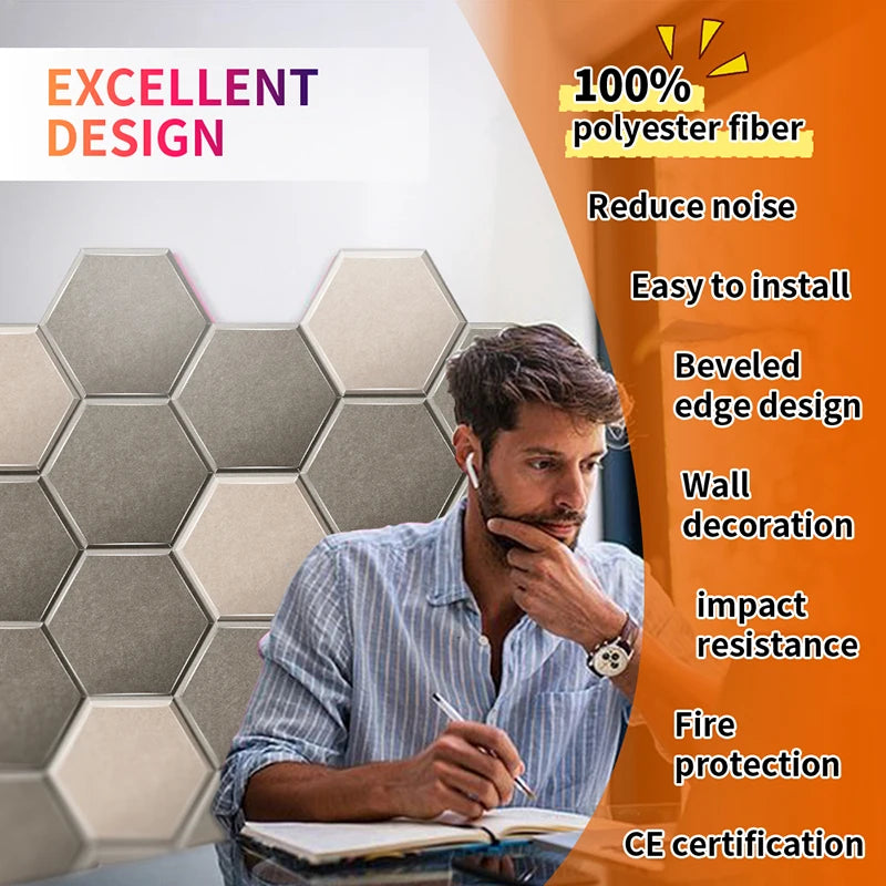 TOUO Acoustic Panel 6/12/18 Pcs Offices Acoustic Treatment Flame Retardant Ceiling Material Sound Insulation Wall Panels