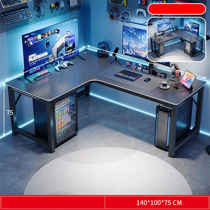 L Shape Computer  for Home Office Gaming Desk with Storage Shelves Modern Adjustable Height Desk Workstation Desk Table