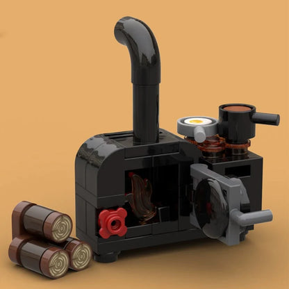 Medieval Scene Building Blocks Castle Street View Winery Tavern Loom Stove Leather Drying Rack Shooting Range Cannon Bricks Toys