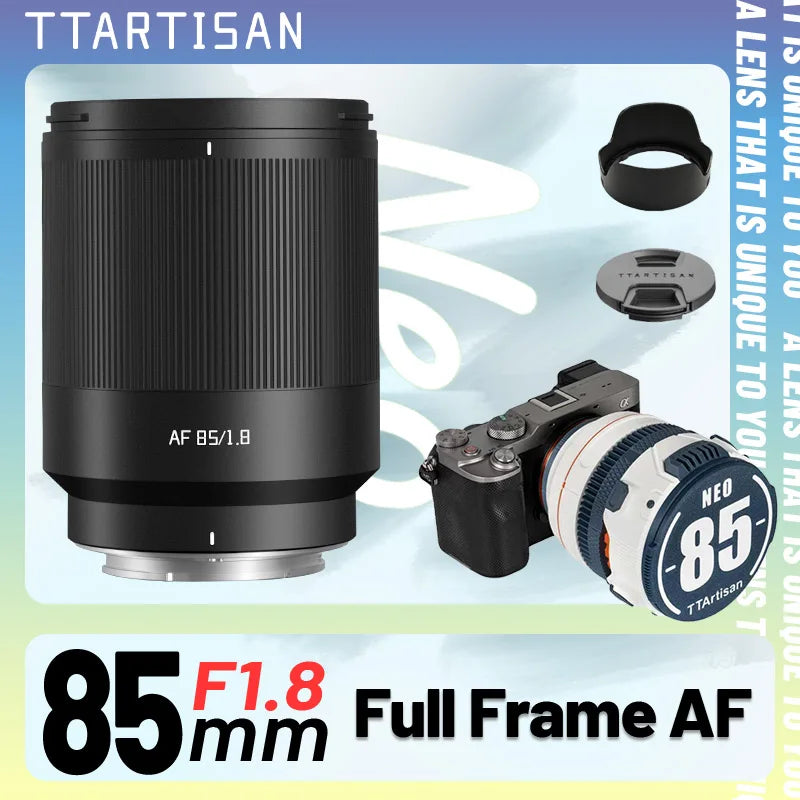 TTArtisan 85mm F1.8 NEO Full Frame Auto Focus AF Mirroless Lens for Sony E FE Nikon Z A7C A7R A7M A7S Z6 Z7 Z9 ZF Z6III
