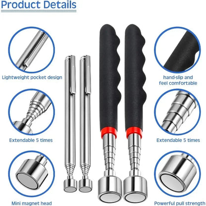 Telescopic Magnetic Pen Portable Metalworking Handy Tool Magnet Capacity for Picking Up Nut Bolt Adjustable Pickup Rod Stick