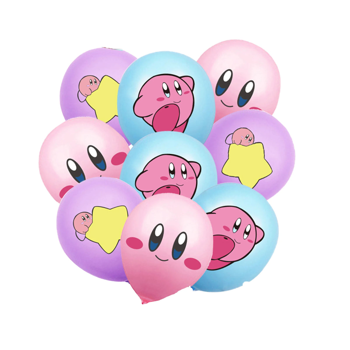 Hot kawaii Star Kirby Birthday Party cutlery plate Disposable Banner Cake Topper Hanging Flag Kirby‌ Balloon Birthday Decoration