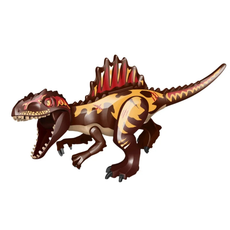 Jurassic Dinosaurs Spinosaurus Large Brick Toy Joints Open Mouth 7 Color Designs, Collectible Decor DIY Puzzle Assembly Gift