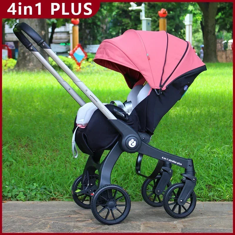 New Baby Stroller 4in1 Multi-function Car Seat Four-wheel Stroller Folded Baby Carries Baby Stroller 3 in 1 Portable