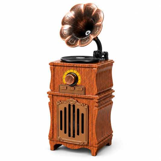 Retro Bluetooth Speaker, Portable Vintage FM Radio with USB TF AUX Playback, Bluetooth 5.3, 1800mAh Battery for Home Office
