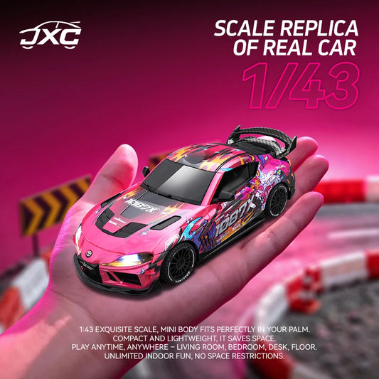 New 1:43 RC Drift Car, 2.4G Four-wheel Drive, with Steering Gyroscope Adjustable Speed Cool Light, JXC SP4301 RC Car Toy Gift