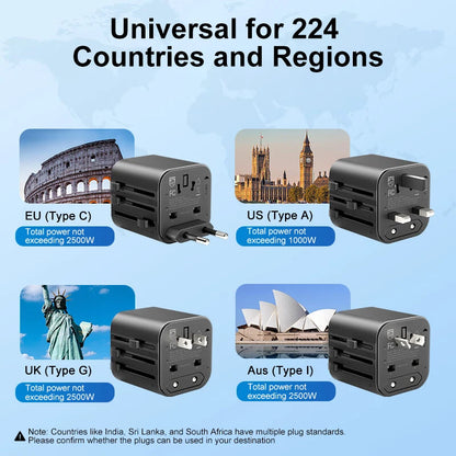 Philips Global Travel Adapter Philips Universal Conversion Socket US/EU/Aus/UK Adaptor
