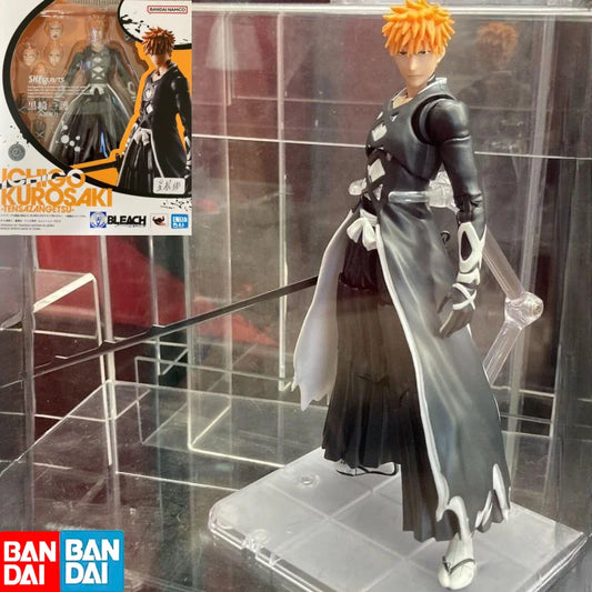 Bandai SH Figuarts In Stock Bleach Ichigo Kurosaki Tensa Zangetsu Shf Action Figure Model Toys Anime Collectible Toy Gift