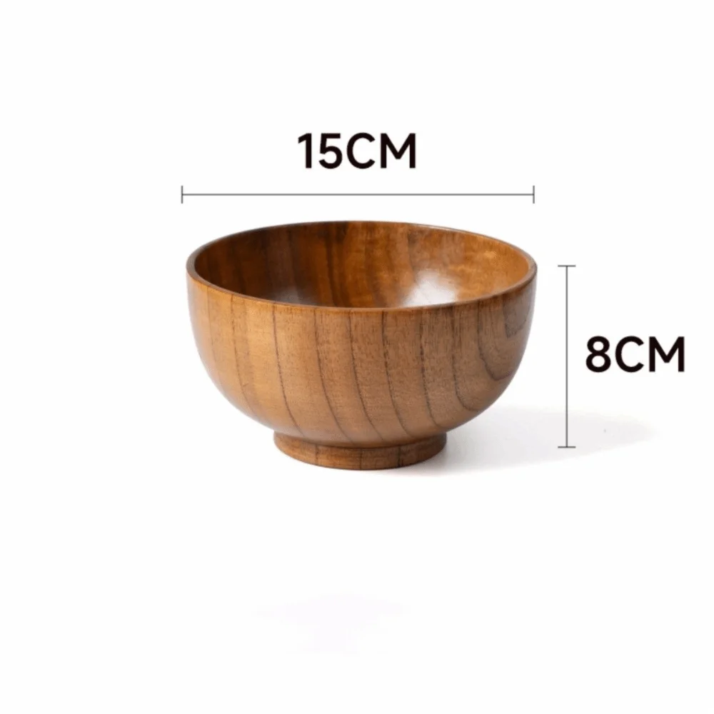 New Japanese Style Wooden Bowls Handmade Crafts Soup Bowls Food Containers Household Wooden Utensils Tableware