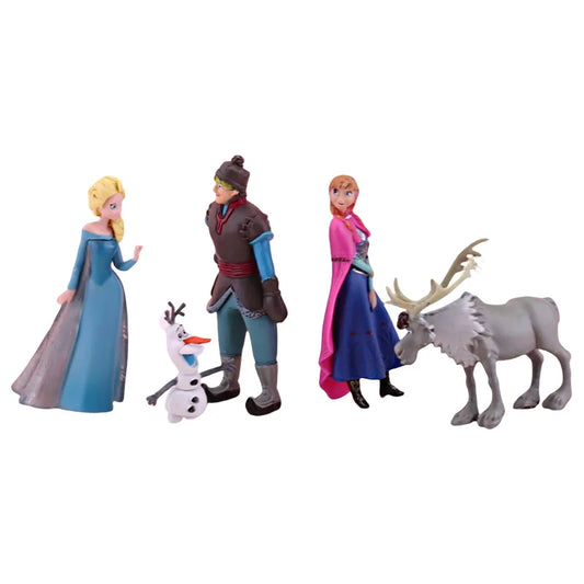 5pcs/Set Princess Snow Queen Anna Elsa Kristoff Sven Olaf PVC Model Action Figure Toys for Xmas Gift