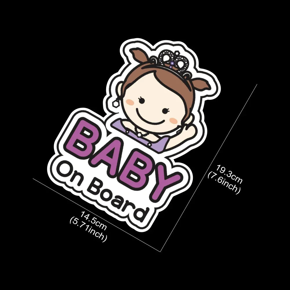 Baby on Board Car Sticker Creative Cartoon Cute Warning Sign Safety Vinyl Decal Auto Rear Window Windshield Decor Accessories