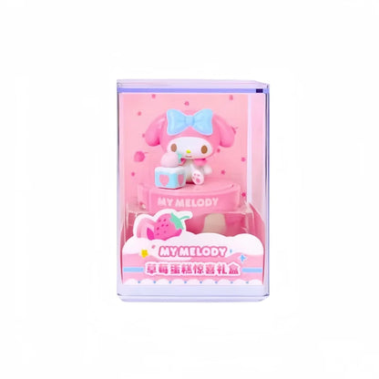 Sanrio Strawberry Cake Surprise Gift Box Series Hello Kitty Kuromi Dolls Figures Desktop Model Ornament Toy Gift