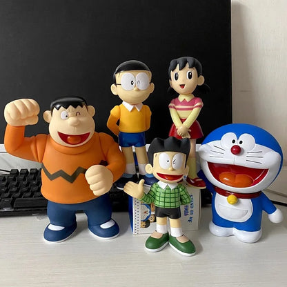 5pcs New Doraemon Family Gouta Takeshi Nobita Nobi Minamoto Shizuka Anime Figure Pvc Desktop Action Figurine Toy Kids Gifts