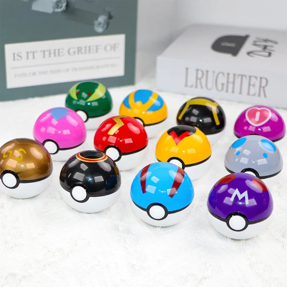 12Pcs Pokemon Pokeball Figure Pikachu Action Figure Cartoon Anime Kawaii Doll Poke Ball Collection Birthday Gifts