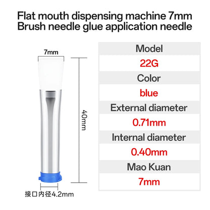 5Pcs 7-8mm Flat Mouth Soft Brush Needle Dispensing Injection Needle Precision Dispensing Machine Glue Coating Needle