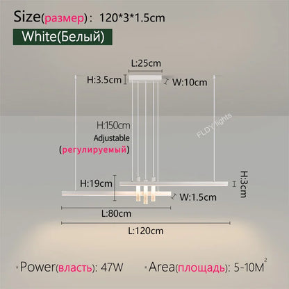 Modern light creative bar counter strip designer lamps LED Pendant Light  for Dining Table Kitchen Chandelier Memory Function