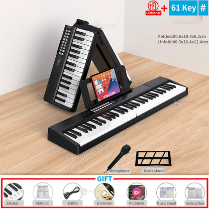 New Folding Piano 88 Keys Midi Musical Keyboard Professional Children's Music Instruments Adult Electronic Portable Synthesizer