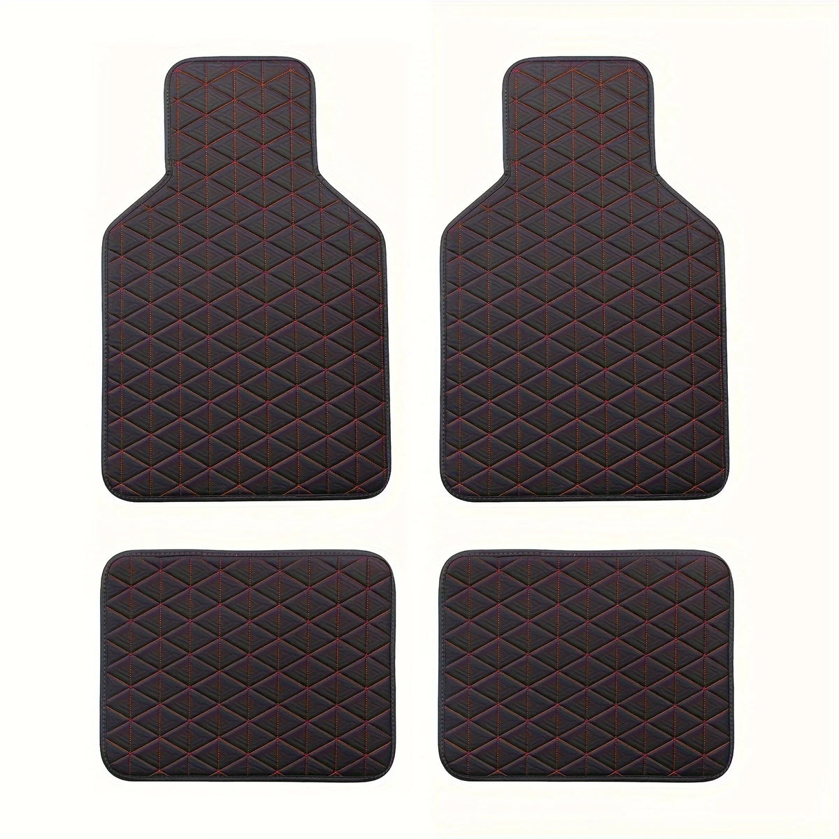4-piece waterproof PU leather car floor mat - durable and fashionable, all-weather protection, easy to clean, enhances interior
