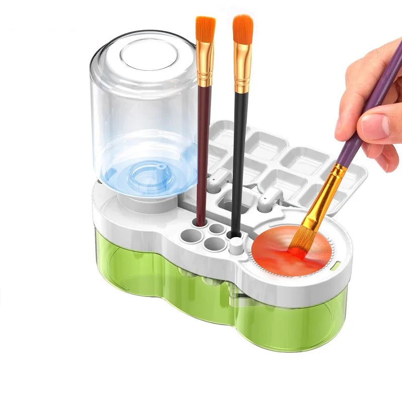 New Paint Brush Cleaner With Drain Button Automatic Water Circulation Paint Brush Cleaning Machine Cleaning Bucket Art Tools