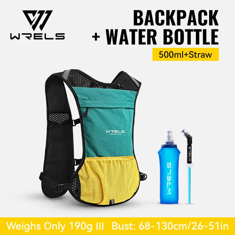 WRELS Running Vest Lightweight Hydration Vest with Water Bladder Hydration Backpack for Marathon Trail Cycling Hiking Jogging