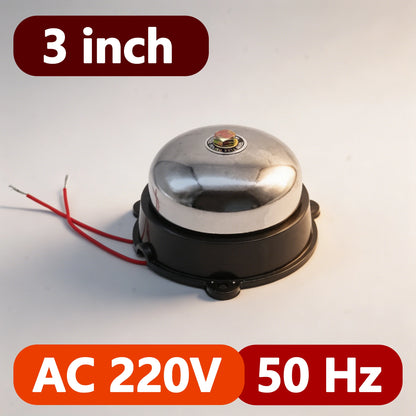 2/3/4/6 Inch Internal Strike Electric Bell AC110/220V DC12/24V High Decibel Loud Sound Alarm Doorbell School Factory Household