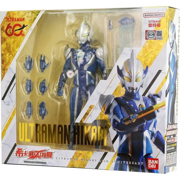 Bandai Ultraman Mebius Ultraman Hikari 20th Anniversary 60th Super Articulated Voice Activated Action Figure Set For Anime Fans
