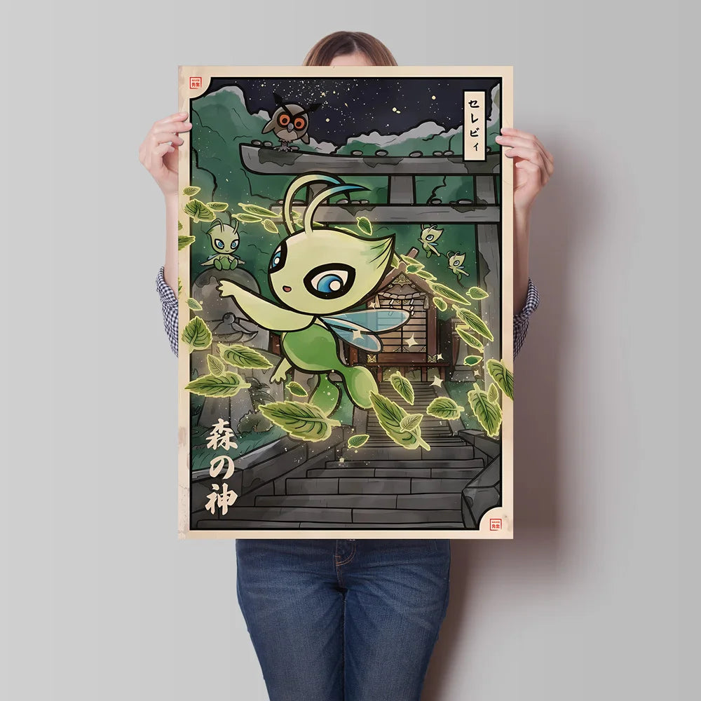 1pc frameless Canvas Paintings Retro Canvas Poster Prints Pokemon Gengar Blastoise Cartoon Character Picture Wall Art Home  Chil