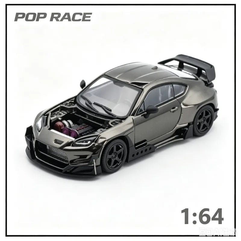 POPRACE 1:64 PANDEM GR86 S-DarkChrome014 die-casting alloy simulation car model is a gift that boys like.