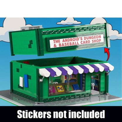 MOC Building Modular Robot Dungeon with Baseball Card Store Street Scene Collectible Building Blocks DIY Assembly Toy Boy Gift