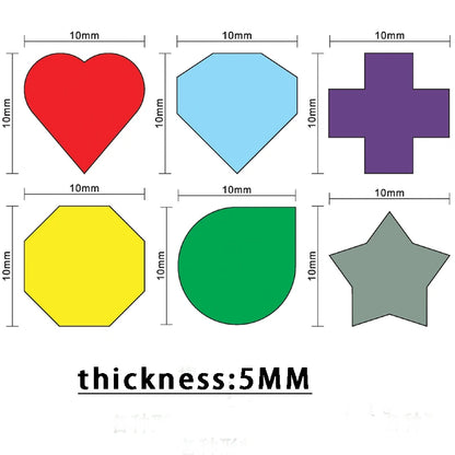 100PCS 10mm Wooden Game Tokens - Heart, Diamond, Cross, Star Shapes for Board Games, Chess, Card Markers & Tabletop Accessories