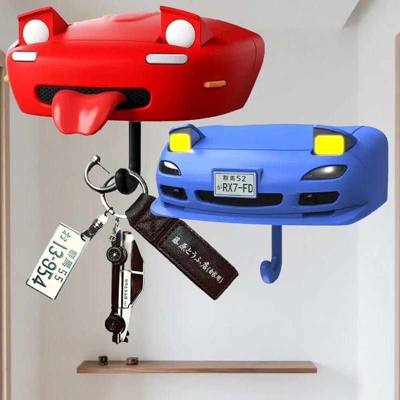 Auto Keychain Flashlight MX-5 RX-7 Car Key Holder Gift Wall Mounted Headlight Decor Creative Auto Decoration Key Rack