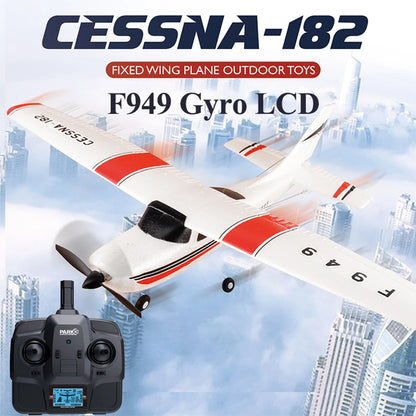 【C0】WLtoys 2.4G F949 LCD Version RC Airplane Cessna 182 3D6G 3Ch Fixed Wing Plane Outdoor Drone RTF With Gyroscope And Night