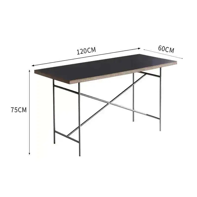 Stainless Steel Leg Rectangular Solid Wood Conference Table Office Desk Writing Living Room Table Mesa Office Furniture KMOD