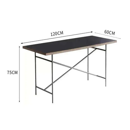 Stainless Steel Leg Rectangular Solid Wood Conference Table Office Desk Writing Living Room Table Mesa Office Furniture KMOD