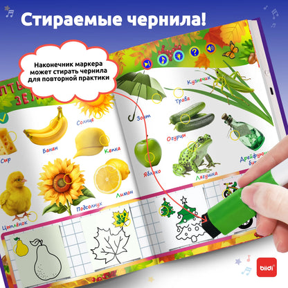 Biidi Russian Talking Book Educational Activity Toys Shape and Color Teaching Baby Kids Cognition Books Montessori Game With Pen
