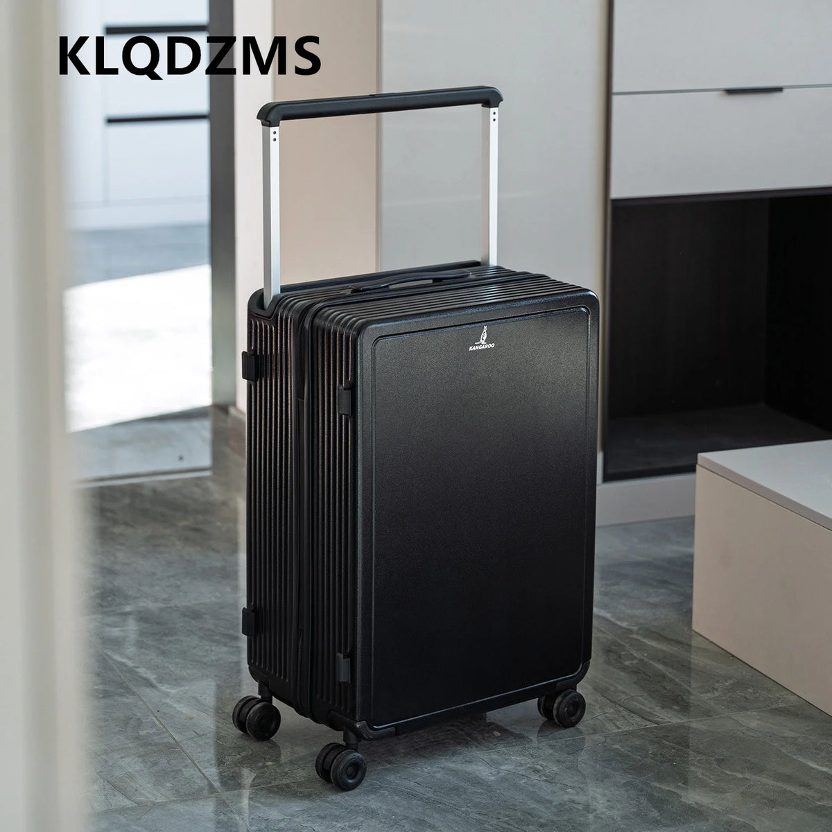 KLQDZMS Suitcase Women's Zipper Boarding Box Men's Aluminum Frame Trolley Case 20"24"26"28 Inch Large Capacity Travel Luggage