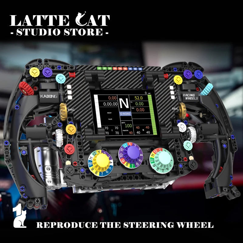 MOC Formula Racing Car Building Blocks Phone Stand Toys Creative Racer Steering Wheel Bricks DIY Model Home Decor Birthday Gifts