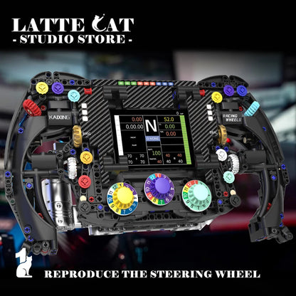 MOC Formula Racing Car Building Blocks Phone Stand Toys Creative Racer Steering Wheel Bricks DIY Model Home Decor Birthday Gifts