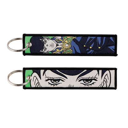Anime Key Tag Embroidery Keychain for Motorcycles Cool Key Fobs Holder Keyring Backpack Chaveiro