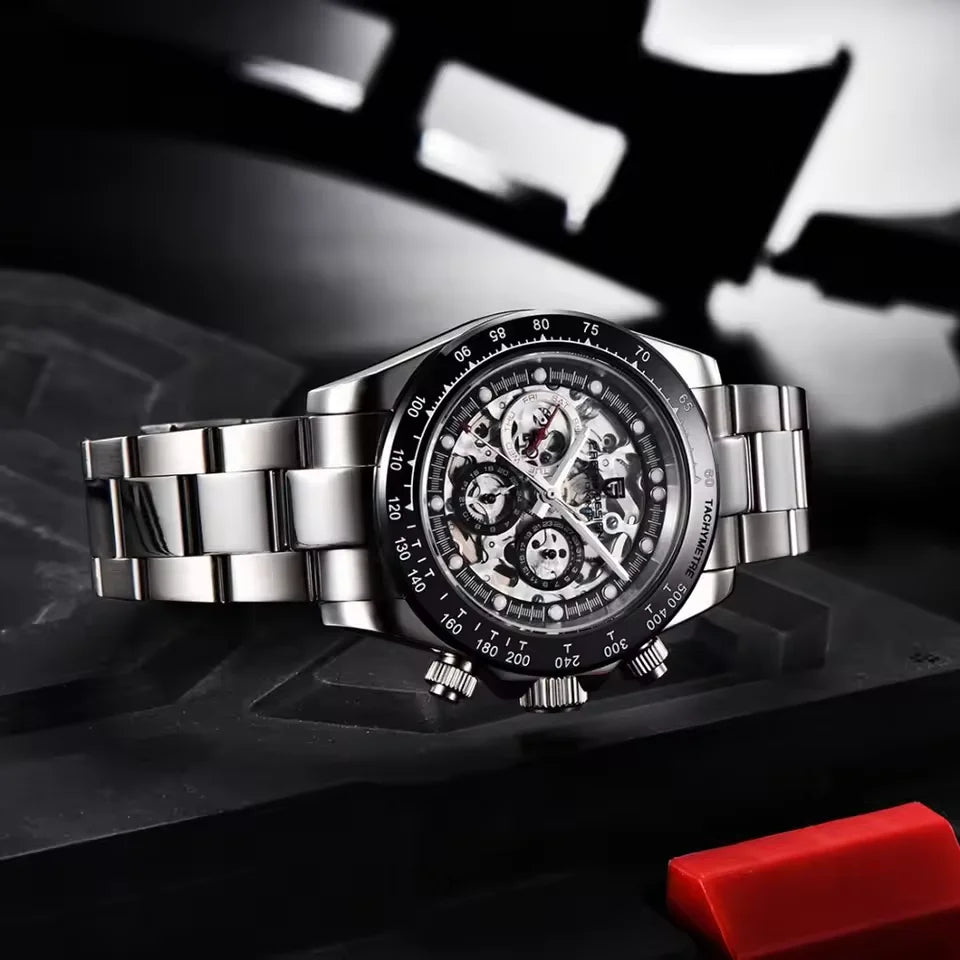 PAGANI DESIGN 2026 New Automatic Mechanical Watch Skeleton Hollow Dial Waterproof Stainless Steel Sport Wristwatch Reloj Hombre