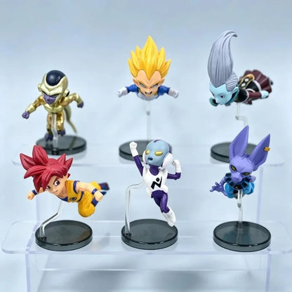 Dragon Ball Z Flying Figures Complete Set With Support Stands Q Version Anime Statue Model Desktop Collectible Ornament Toy Gift