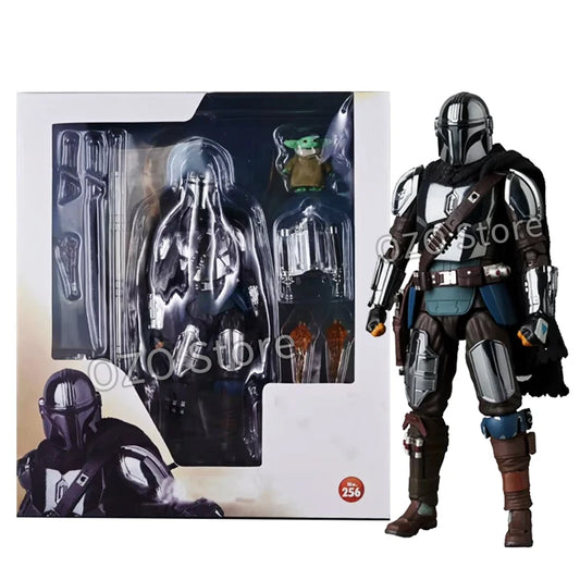 MAFEX No.256 Star Wars The Mandalorian Chrome Ver. Action Figures PVC Movable KO Model Collection Ornament Toys Gifts