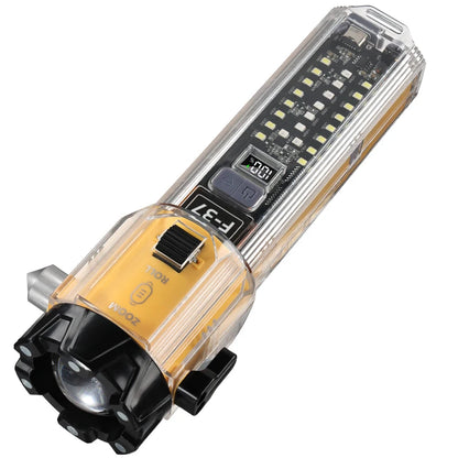 TINSOL Multifunctional Flashlight Car Safety Hammer Outdoor Emergency Flashlight Rescue Portable Self-Defense Flashlight
