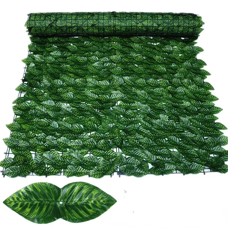 For Home Outdoor Garden Balcony Decoration Fake Plant Artificial Ivy Hedge Green Leaf Fence Board Artificial Privacy Fence