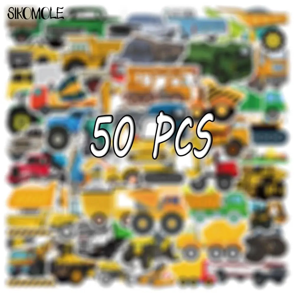 10/30/50PCS Cute Children's Cartoon Car Truck Stickers Kawaii DIY Skateboard Laptop Motor Graffiti Sticker Decals Kids Toys F5