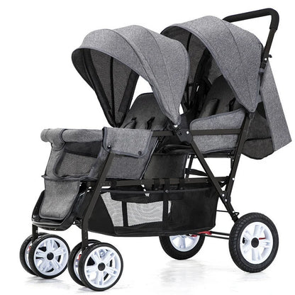 Top Selling lightweight twin baby stroller, poussette double baby stroller can sit and lie down,high quality stroller for 0-36m