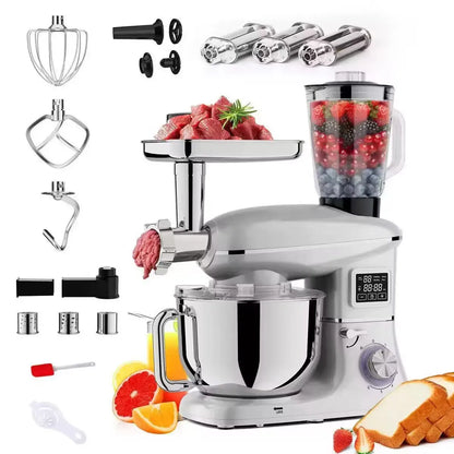 Tand Mixer with LCD Display, 1900W Professional Dough Kneader with 6-Speed & Pulse, Full Set Attachments & Stainless Steel Bowl,
